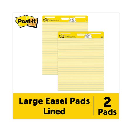 POST-IT Pad, Post-It, Easel, Lined, Yw, PK2 561